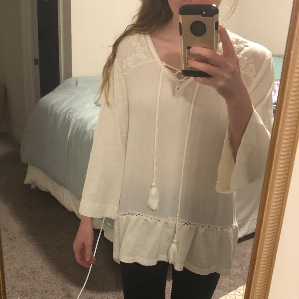 White boho top